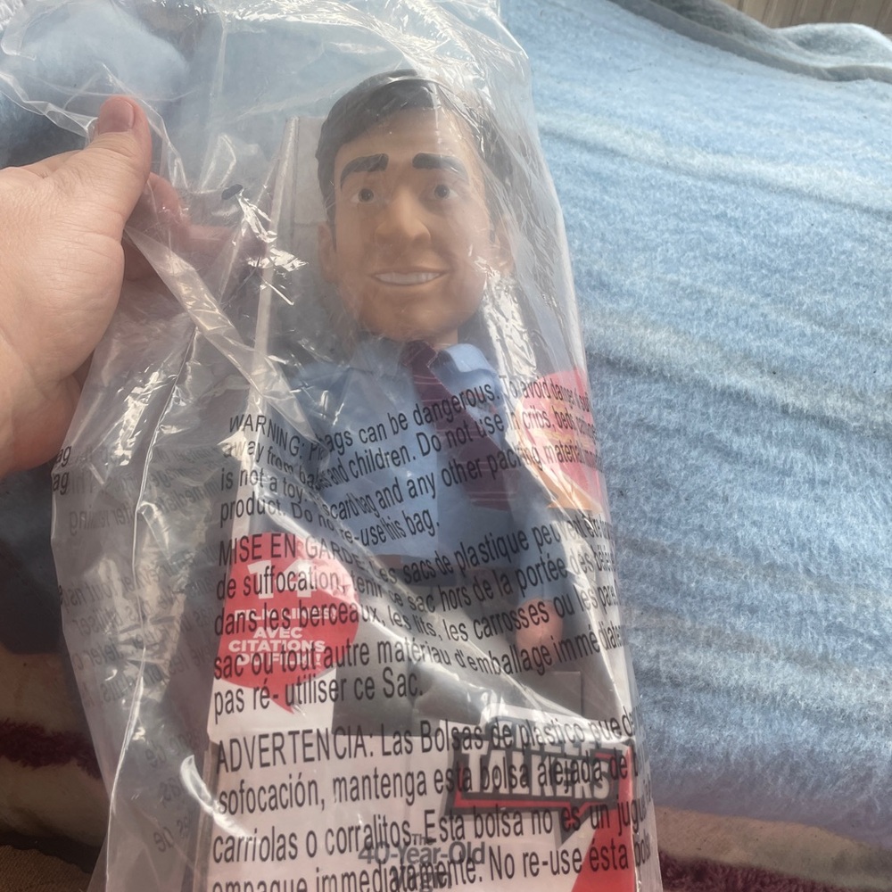 Novelty Male Doll in Suit - Blue and Burgundy